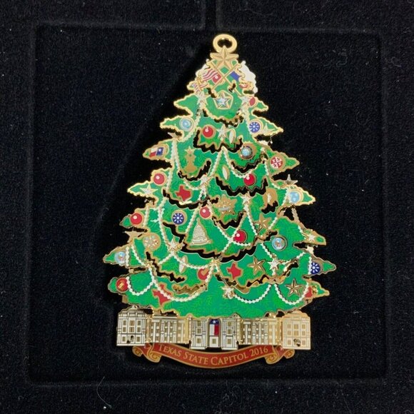 Texas State Capitol 2016 Annual Holiday Ornament Christmas Tree Gold-Plated - Picture 3 of 4